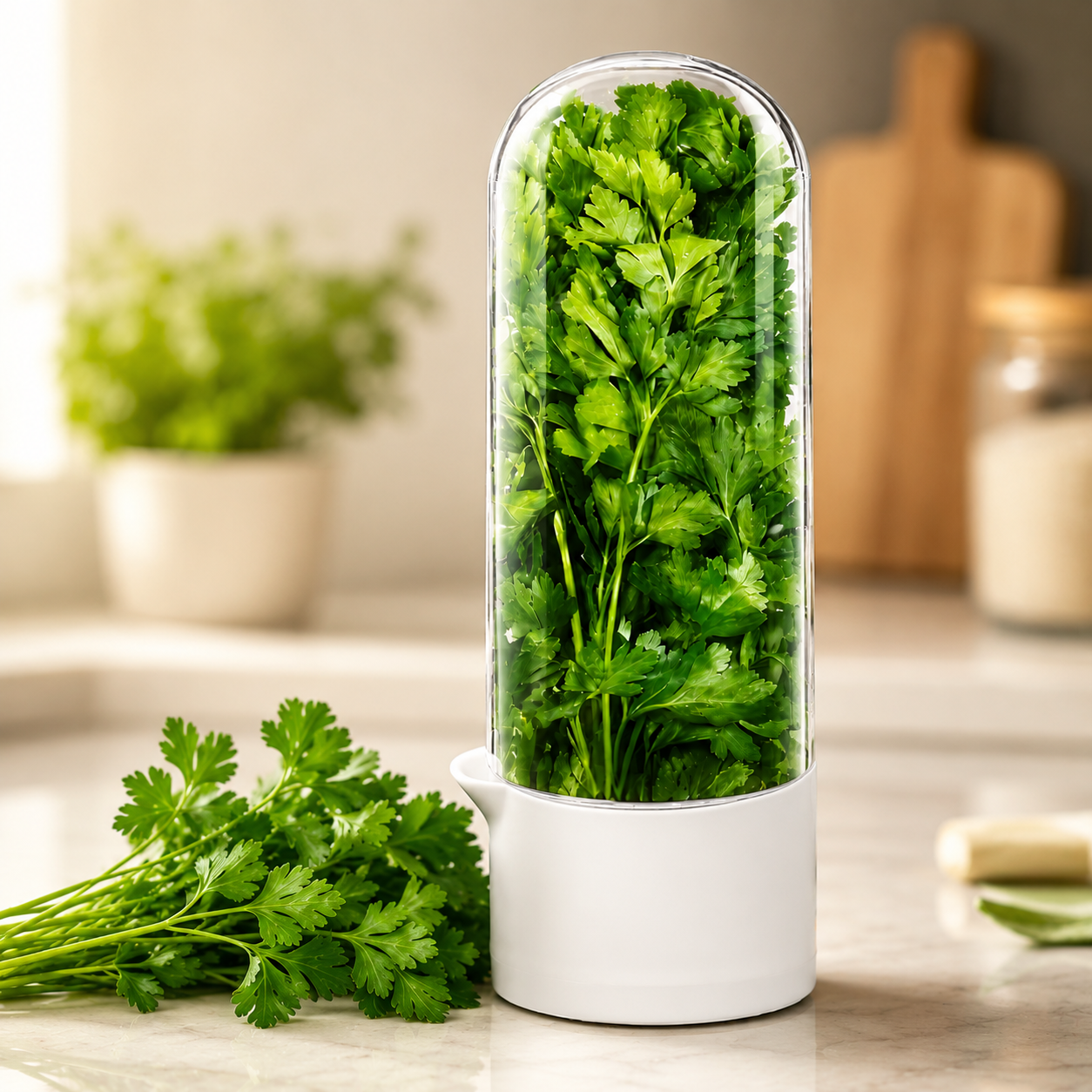 Fresh Herb Saver Container | Vegetable & Coriander Saver | Keeps Greens Fresh for 2-3 Weeks