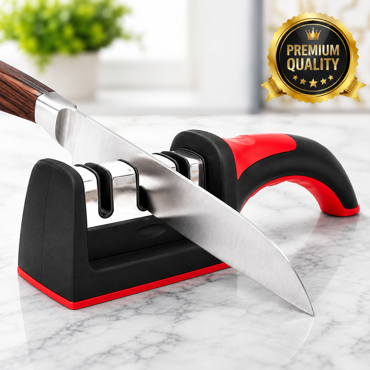3 Stage Kitchen Knife Sharpener | Professional Knife Sharpening & Honing Tool