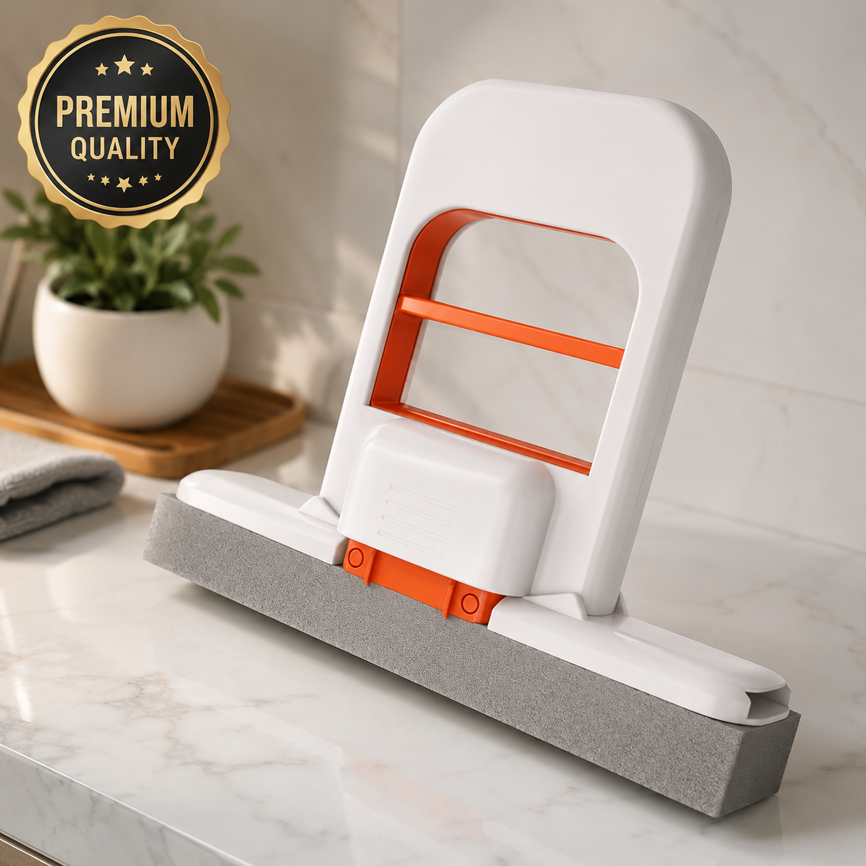 Mini Foldable Desktop Mop with Self-Squeeze Sponge | Wet & Dry Multi-Surface Cleaning Tool for Kitchen, Bathroom & Glass