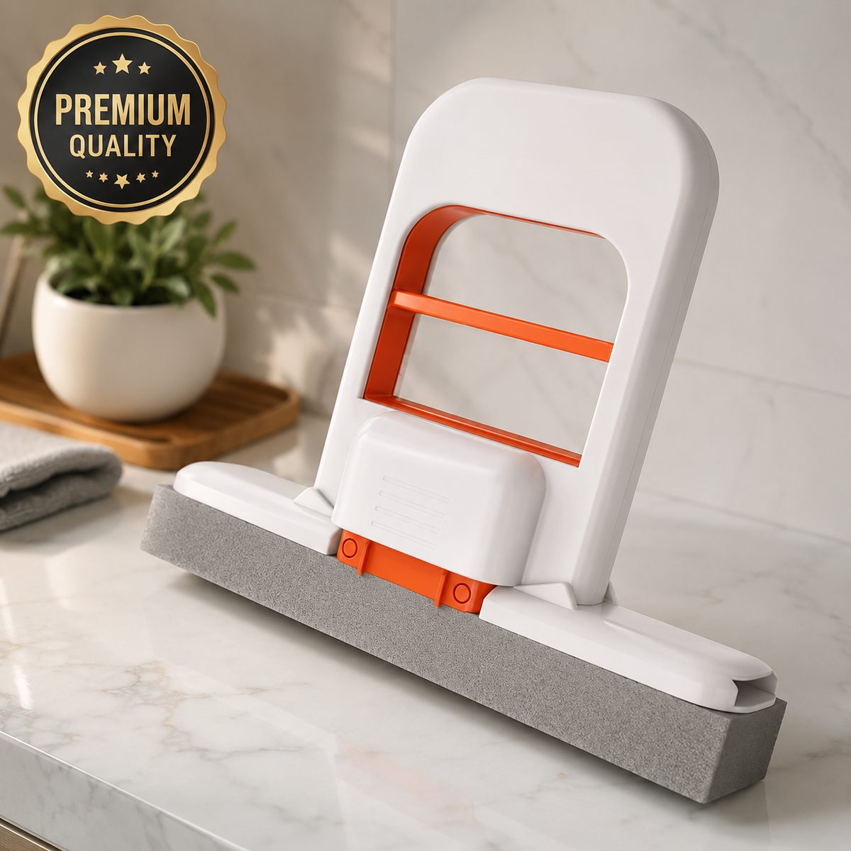DashKart Mini Foldable Desktop Mop with Self-Squeeze Sponge | Wet & Dry Multi-Surface Cleaning Tool for Kitchen, Bathroom & Glass