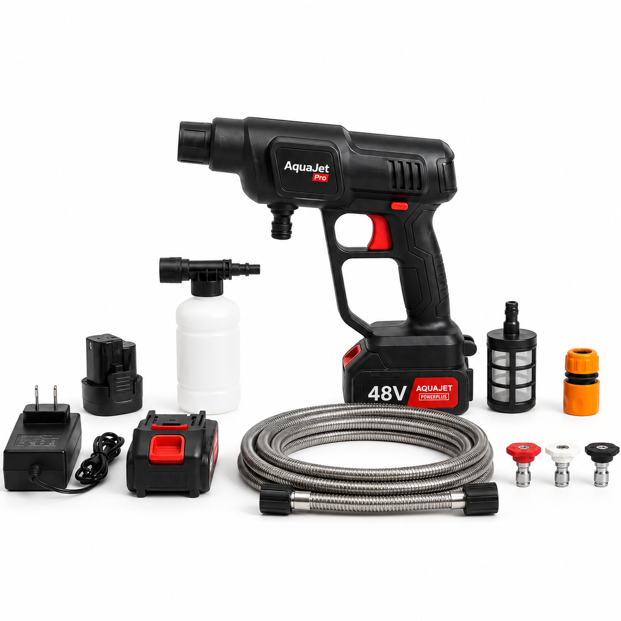 Portable Wireless Pressure Washer Gun for Car Wash & Bikes Cleaning with Adjustable Nozzles & 5M Hose Pipe