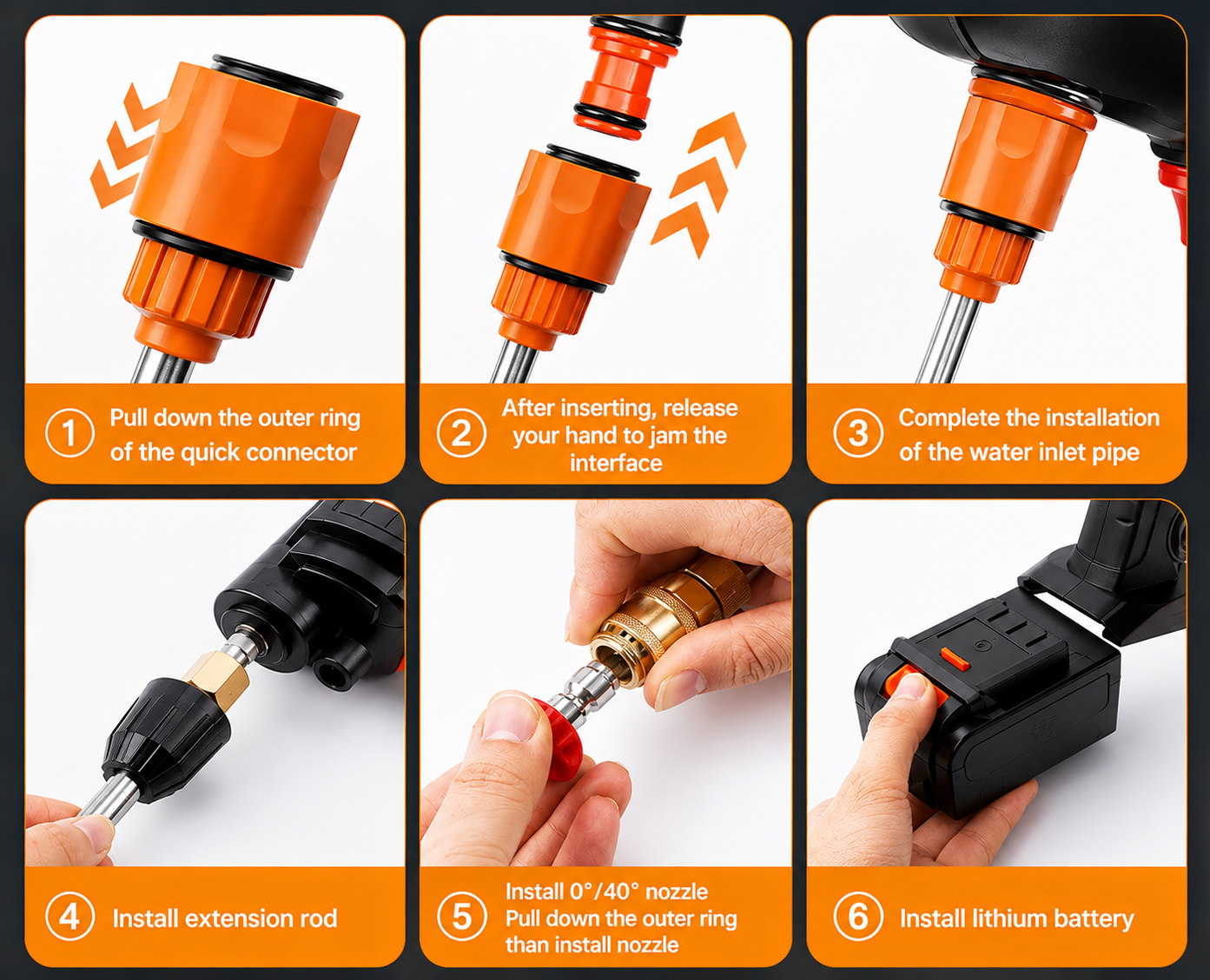 Portable Wireless Pressure Washer Gun for Car Wash & Bikes Cleaning with Adjustable Nozzles & 5M Hose Pipe
