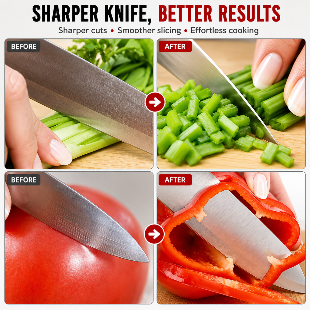 DashKart 3 Stage Kitchen Knife Sharpener | Professional Knife Sharpening & Honing Tool