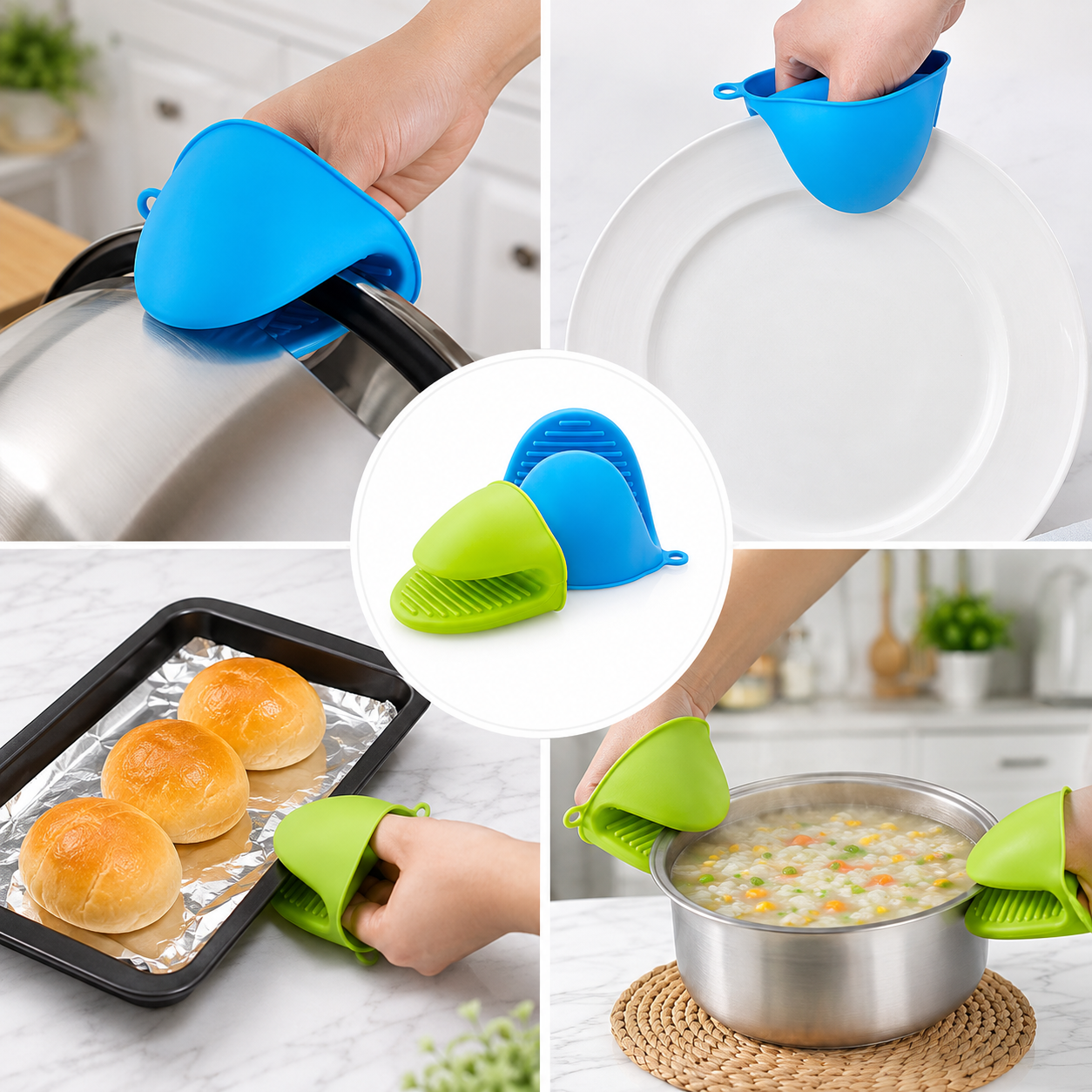 Silicon Pot Holder For Hot Utensil | Heat Resistant Pinch Pot Holders for Kitchen, Baking & Cooking
